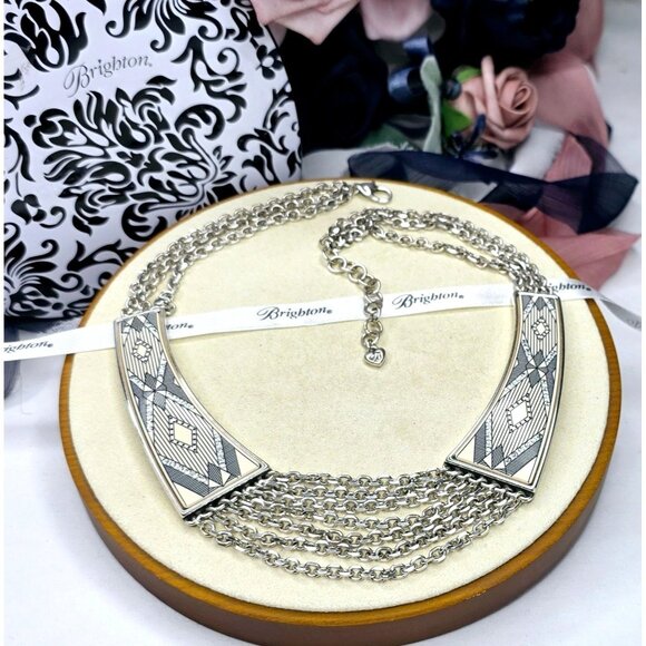 Brighton Kenya Multi Strand Statement Collar Necklace Silver-plated - Picture 2 of 12